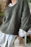 Hygge Boucle Slouch Knit Khaki